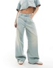 ASOS DESIGN slouchy wide leg jeans in vintage mid blue - part of a set