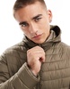 Jack & Jones packable padded jacket with hood in brown