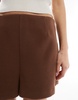 ASOS DESIGN wool look tailored shorts in chocolate