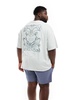 ASOS DESIGN oversized textured T-shirt in heavyweight 220gsm in gray with back print