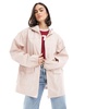 ASOS DESIGN rubberized rain coat in pale pink