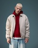 ASOS DESIGN oversized harrington jacket in stone