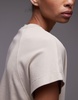 Mango cap sleeve premium t-shirt in beige
