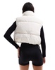 Bershka nylon cropped boxy vest in ecru