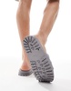 ASOS DESIGN slide sandals in gray with cleated soles