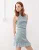 Amy Lynn sleeveless shirred mini dress in mint check