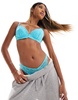 Ann Summer Sexy Lace padded plunge bra in aqua