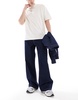 ASOS DESIGN super baggy jeans with back pocket details in raw wash