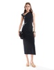 ASOS DESIGN slash neck cut-out midi dress in black
