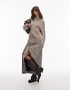 Topshop knit fluffy oversized cable sweater in oat