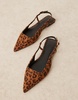 ASOS DESIGN Lorraine slingback ballet flat in leopard suedette