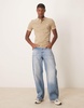 Calvin Klein Jeans tipped polo in beige