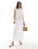 ASOS DESIGN crinkle linen mix sleeveless shirt in natural