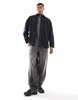 Jack & Jones heavy twill washed overshirt in black