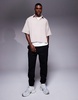 ASOS DESIGN overhead boxy plisse regular shirt in mushroom