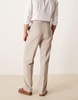 ASOS DESIGN smart high waist straight leg pants with pintucks in stone