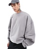 ASOS DESIGN heavyweight extreme oversized crew neck sweatshirt in gray