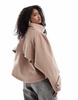 ASOS DESIGN cropped cape formal coat in dusty rose