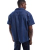 Another Influence revere collar boxy denim shirt in indigo blue
