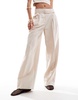 Mango linen mix pants in light beige - part of a set