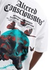 ADPT oversized t-shirt with skull back print in white
