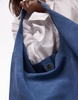& Other Stories large suede tote in blue