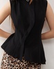 Weekday Ibis asymmetric peplum top with concealed buttons in black