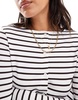 ASOS DESIGN striped cardigan in brown and white