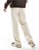 ADPT wide fit drawstring chinos in beige