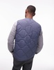 ARKET quilted vest with zip front in blue