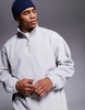 ASOS DESIGN oversized quarter zip fleece sweatshirt in light gray
