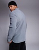 ASOS DESIGN fleece sweatshirt with quarter zip and collar in gray