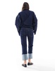 Stradivarius turn up leg straight jean in indigo - part of a set