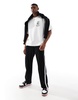 Bershka wide fit side panel sweatpants in black
