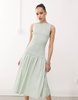 Amy Lynn shirred drop waist midi dress in mint green