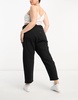 Levi's Plus 501 straight fit crop jeans in black