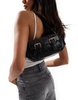 ASOS DESIGN shoulder bag with pockets and hardware detail in black