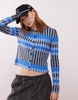 COLLUSION striped knit pleated cardigan – BLUE