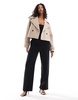 ASOS DESIGN cropped formal trench coat in mushroom