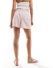 ASOS DESIGN shorts with ruffle detail in pink gingham