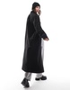 Pieces oversized tailored maxi coat in black