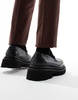 ASOS DESIGN chunky loafers in black with silver hardware