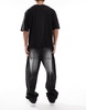Bershka baggy carpenter fit jeans in black