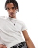 Bershka linen look t-shirt in white