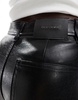 Bershka straight leg faux leather pants in black