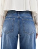 Bershka high waisted wide leg jeans in indigo wash