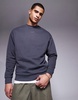 ASOS DESIGN essential oversized sweatshirt in charcoal