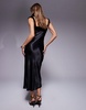 ASOS DESIGN velvet mix satin bias cut maxi dress in black