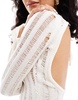 Bershka laddered knit open back mini dress in ecru