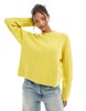 Bershka cable knit sweater in chartreuse